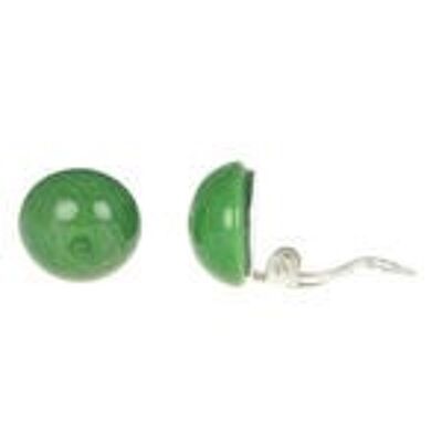 Boucles d'oreilles clip Tagua Green Domes, 14 mm
