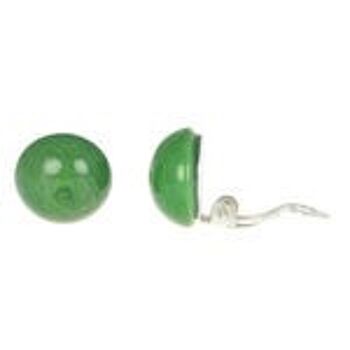 Boucles d'oreilles clip Tagua Green Domes, 14 mm 1