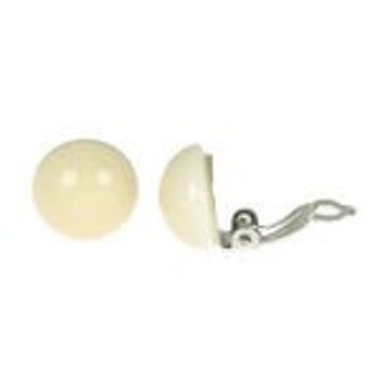 Boucles d'oreilles clip Tagua White Domes, 14 mm 1