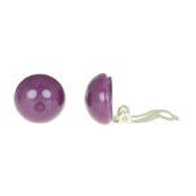 Boucles d'oreilles à clip Tagua Purple Domes, 14 mm