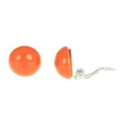 Boucles d'oreilles clip Tagua Dômes Orange, 14 mm