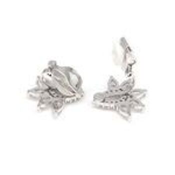 Boucles D'oreilles Clip En Plaqué Or Blanc Avec Zircon Cubique En Forme De Larme 3