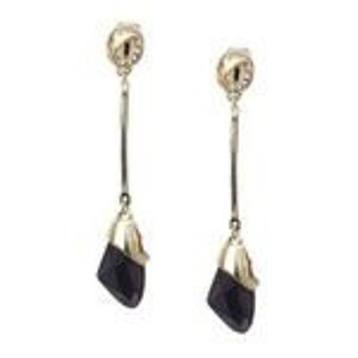 Purple Butterfly Wing Crystal God-tone Drop Clip On Earrings