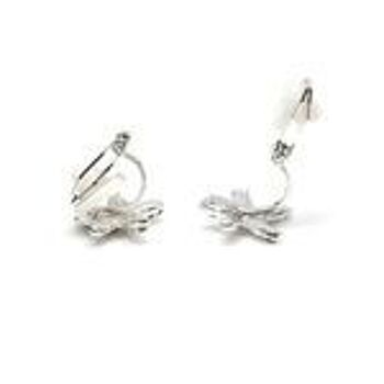 Boucles d'oreilles clip étoile de mer en cristal argenté 2