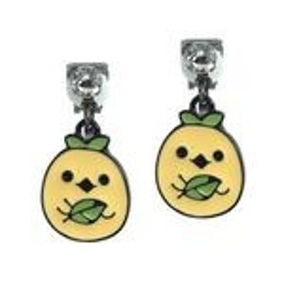 Yellow Potato Drop Clip On Earrings