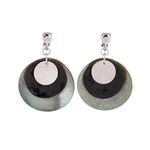 Boucles d'Oreilles Pendantes à Clip avec Disque en Coquillages