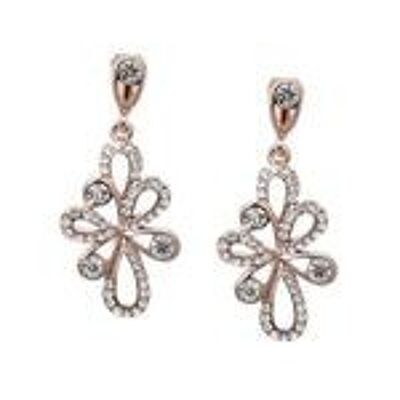 Boucles d'oreilles pendantes à clip et diamants dorés