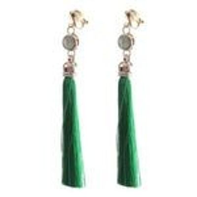 Boucles d'oreilles pendantes à pampilles vertes avec pendentif en forme d'opale