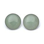 Boucles d'oreilles clip bouton rond Aventurine verte