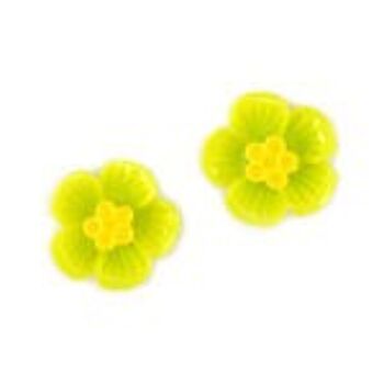 Boucles d'oreilles clips fleur de prunier vert 1