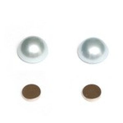 Blue flat back acrylic pearl dome round magnetic earrings for non-pierced