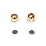 6 mm round gold-tone surgical steel ball bridal earrings for non-pierced ears