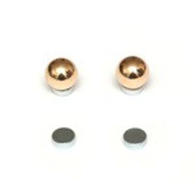 6 mm runde goldfarbene Brautohrringe aus chirurgischem Stahl mit Kugeln für nicht durchstochene Ohren