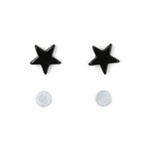 Black star magnetic earrings for non-pierced ears