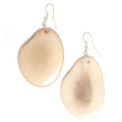 Ivory colour Tagua slice dangle earrings