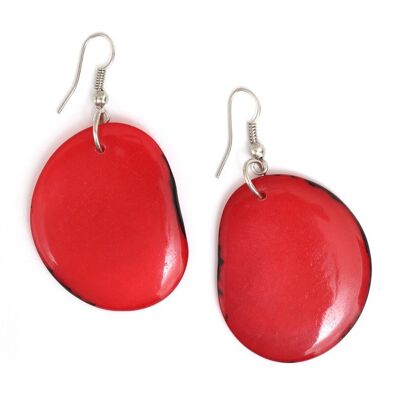 Rote Tagua-Scheiben-Ohrringe