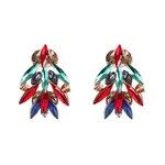 Colourful Marquise and Round Crystal Statement Stud Earrings