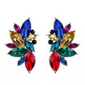 Boucles d'oreilles à tige en cristal coloré marquise 1