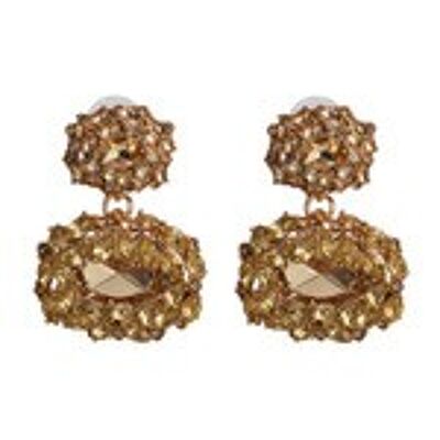Champagne Marquise Crystal Rectangle Statement Earrings