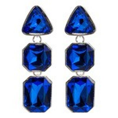 Triángulo Octágono Rectángulo Cristal azul Pendientes colgantes de cristal