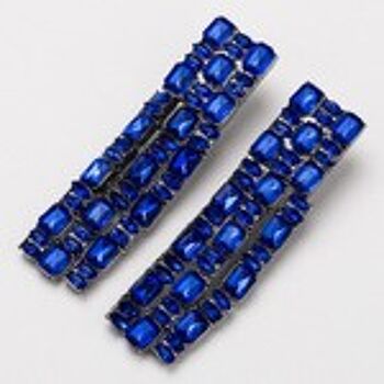 Boucles d'oreilles pendantes à franges avec ornements en cristal bleu charmant 4