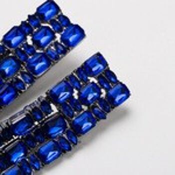 Boucles d'oreilles pendantes à franges avec ornements en cristal bleu charmant 6