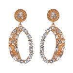 Boucles d'oreilles créoles irrégulières avec ornements en cristal