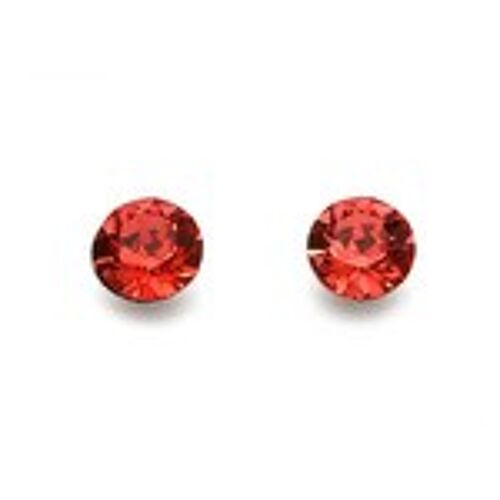 Indian red Austrian crystal stud earrings with Sterling Silver posts and backs