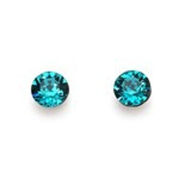 Boucles d'oreilles en cristal autrichien de zircon bleu avec tiges et dos en argent sterling 2