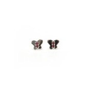 Boucles d'oreilles papillon en argent sterling avec zircons cubiques roses 1