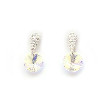 Boucles d'oreilles pendantes en argent sterling avec verre cristal