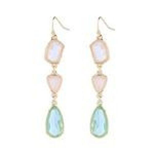 Green Teardrop Crystal Art Deco Style Vintage Inspired Drop Earrings