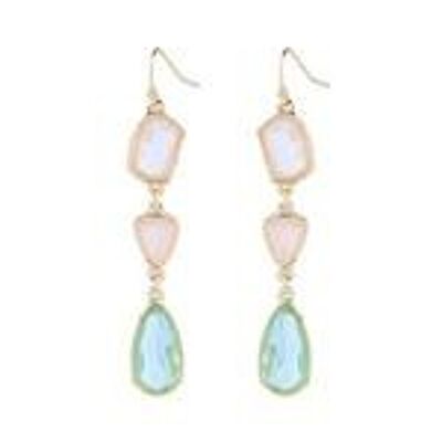 Green Teardrop Crystal Art Deco Style Vintage Inspired Drop Earrings