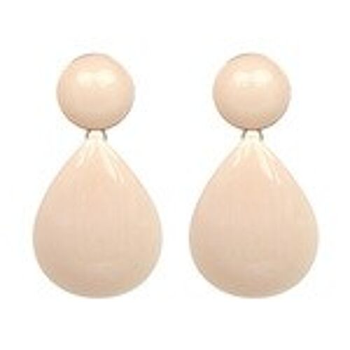 Beige Teardrop and Button Marble Effect Drop Earrings