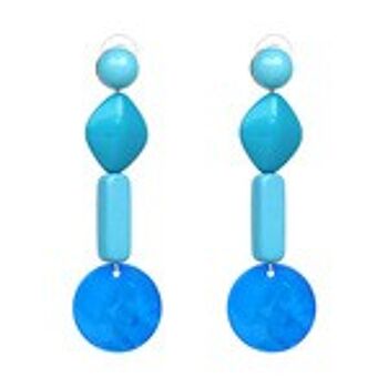 Pendants d'oreilles à perles bleues à 4 niveaux 1