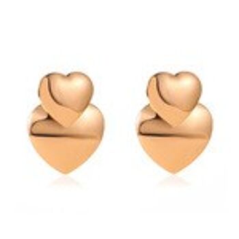 Boucles d'oreilles dorées brillantes en forme de cœur 1