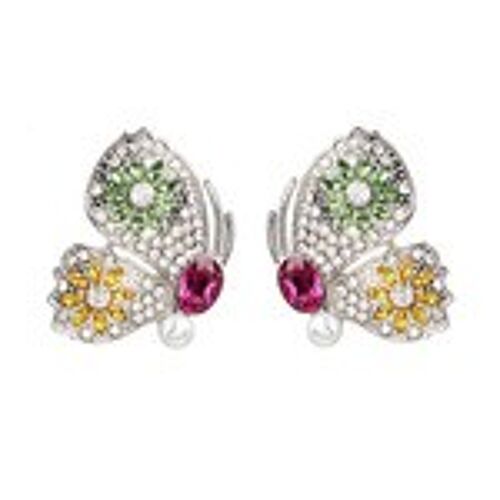 Crystal Embellished Butterfly Stud Earrings