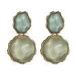 Goldfarbene Tropfenohrringe mit grüner, geleeartiger Wirkung