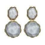 Graue goldfarbene Tropfenohrringe mit geleeartigem Effekt