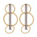 Nappa di cristallo con orecchini pendenti a triplo cerchio