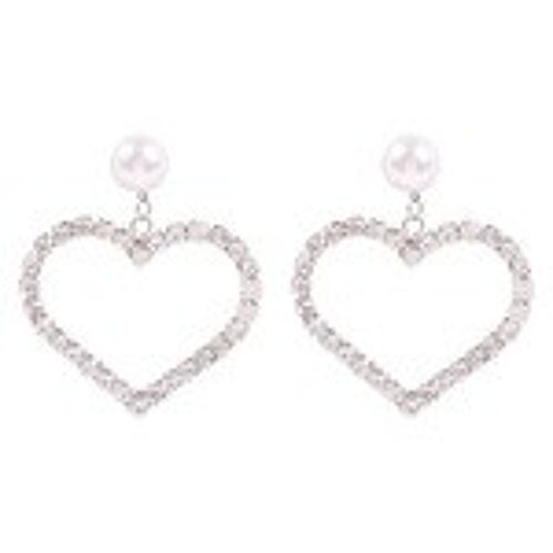 Diamante Heart Drop Earrings