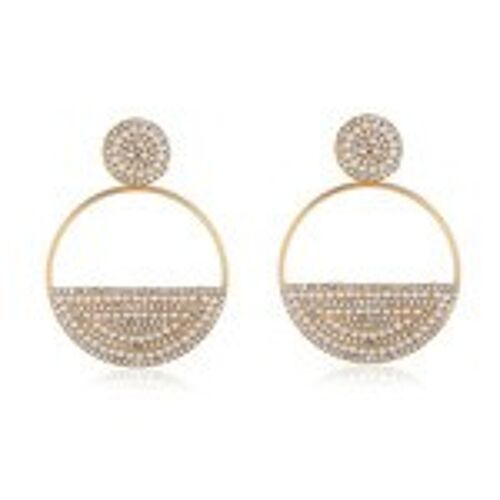 Crystal and Faux Pearl Hoop Drop Earrings