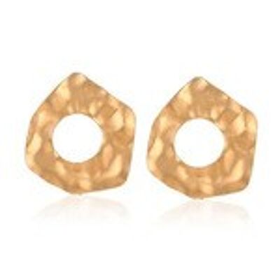 Boucles d'oreilles à tige dorées texturées de forme irrégulière