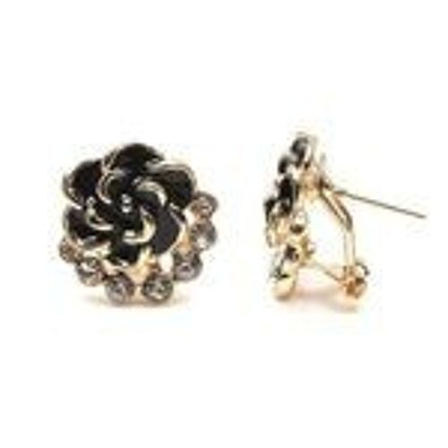 Chanel Enamel Earring Studs Black Round Small studs – LLBazar