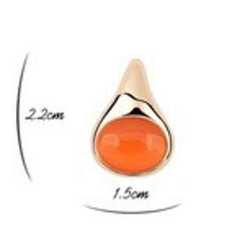 Boucles d'oreilles clous en plaqué or opale orange 3