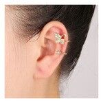 Orecchini a clip con polsino a farfalla in cristallo dorato non traforato con confezione regalo