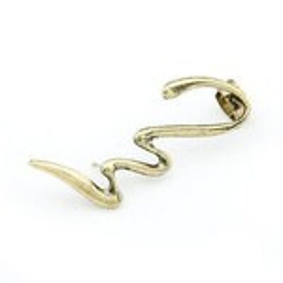 Orecchini a clip e orecchini a bottone a forma di serpente color oro antico