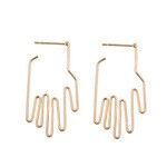 Hand Hoop Earrings in Gold Tone