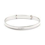 Bracciale rigido bambino regolabile in argento sterling con ''Angel'' inciso