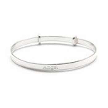 Bracelet jonc ajustable pour enfant en argent sterling avec gravure ''Ange'' 1